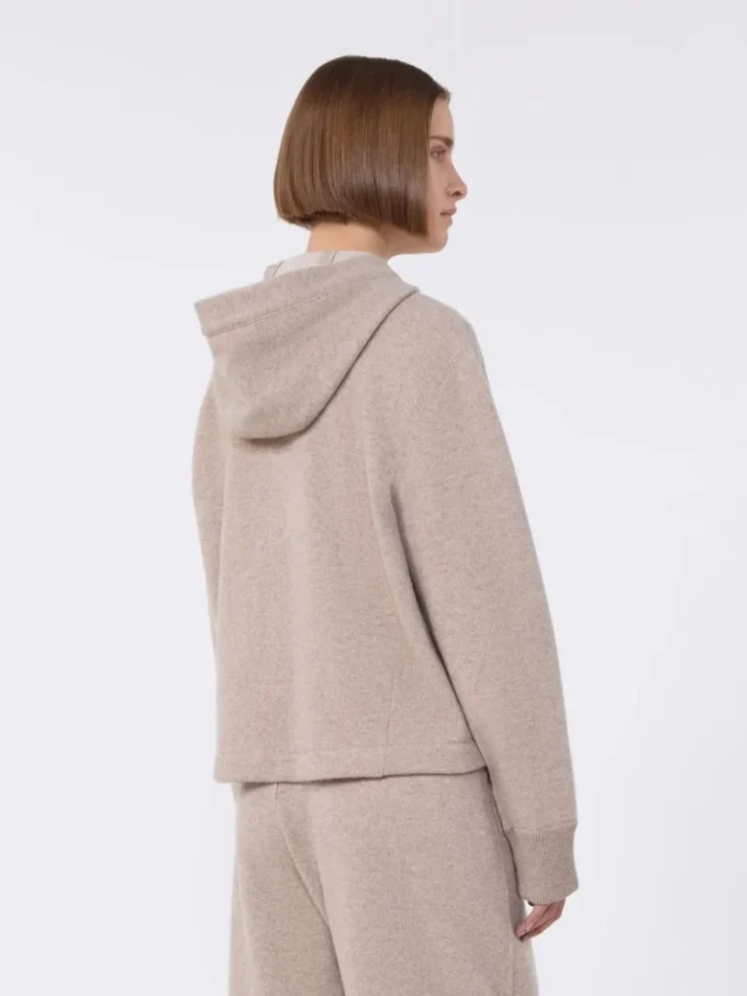 Sweatshirt i kashmir- och ulljersey, beige Sweatshirt i kashmir- och ulljersey, beige