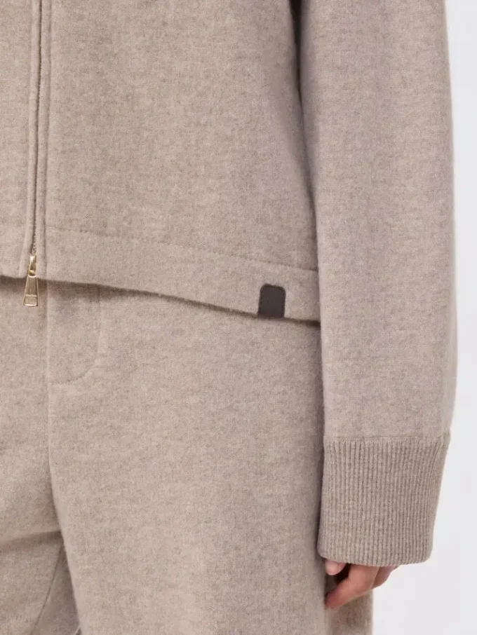 Sweatshirt i kashmir- och ulljersey, beige Sweatshirt i kashmir- och ulljersey, beige