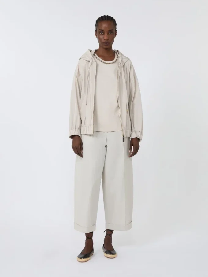 T-shirt i bomull och modal, beige T-shirt i bomull och modal, beige