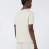 T-shirt i bomull och modal, beige T-shirt i bomull och modal, beige