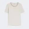 T-shirt i bomull och modal, beige T-shirt i bomull och modal, beige
