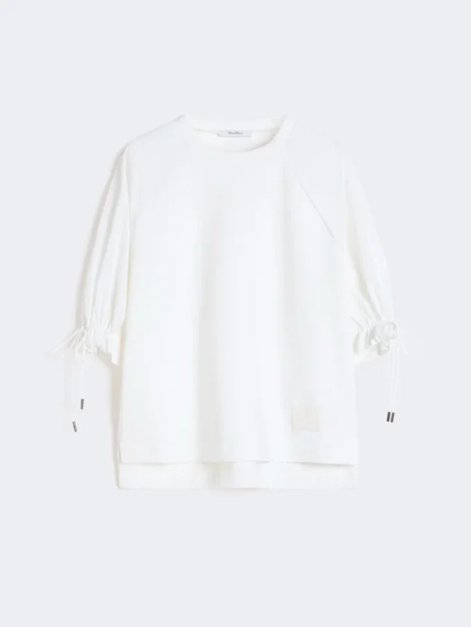 T-shirt i bomullsblandad jersey, optiskt vit T-shirt i bomullsblandad jersey, optiskt vit