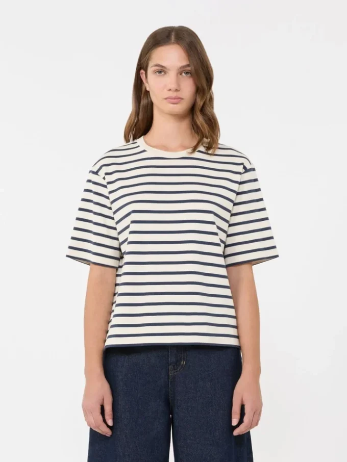 T-shirt i bomullsjersey, ecru T-shirt i bomullsjersey, ecru