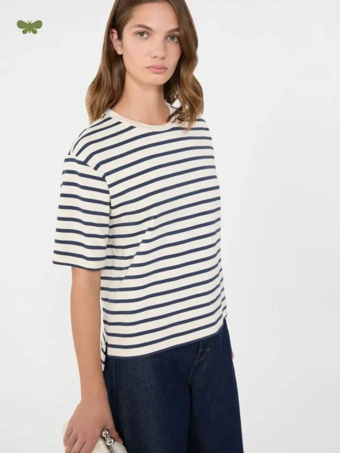 T-shirt i bomullsjersey, ecru T-shirt i bomullsjersey, ecru