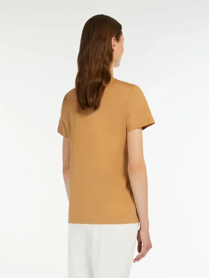 T-shirt i bomullsjersey, kamel T-shirt i bomullsjersey, kamel