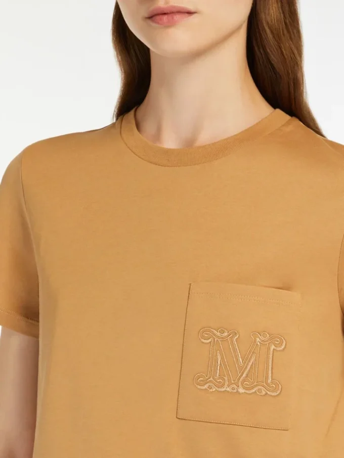 T-shirt i bomullsjersey, kamel T-shirt i bomullsjersey, kamel