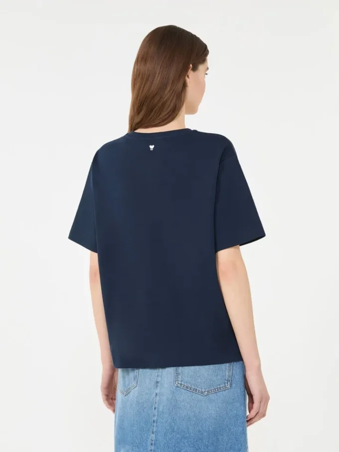 T-shirt i bomullsjersey, marinblå T-shirt i bomullsjersey, marinblå