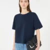 T-shirt i bomullsjersey, marinblå T-shirt i bomullsjersey, marinblå
