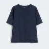 T-shirt i bomullsjersey, marinblå T-shirt i bomullsjersey, marinblå