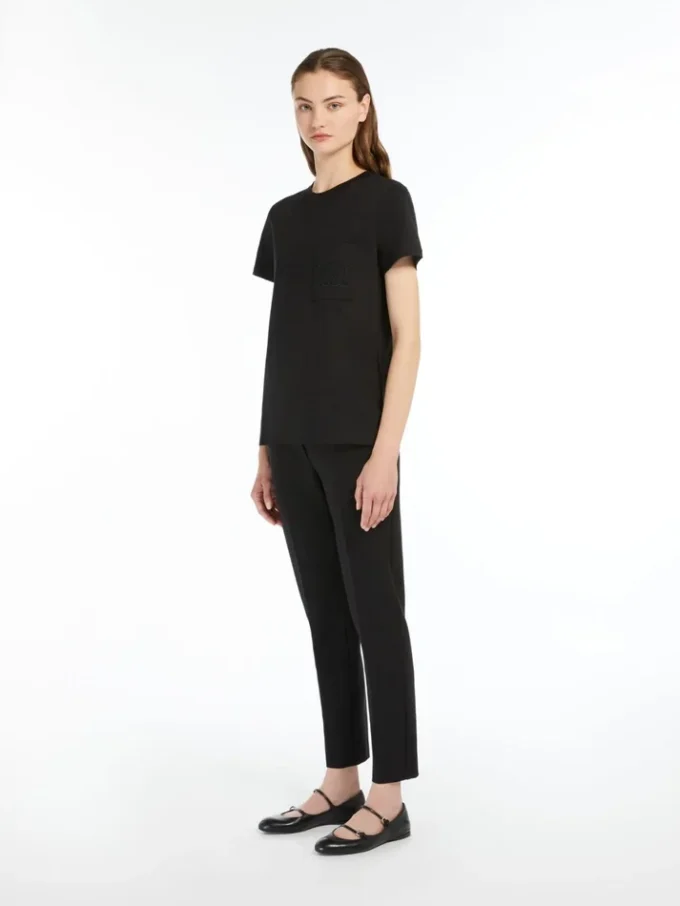 T-shirt i bomullsjersey, svart T-shirt i bomullsjersey, svart