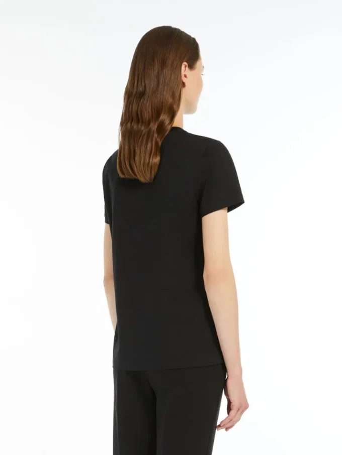 T-shirt i bomullsjersey, svart T-shirt i bomullsjersey, svart