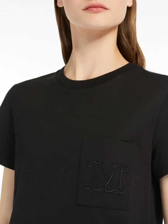 T-shirt i bomullsjersey, svart T-shirt i bomullsjersey, svart