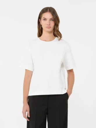T-shirt i bomullsjersey, vit