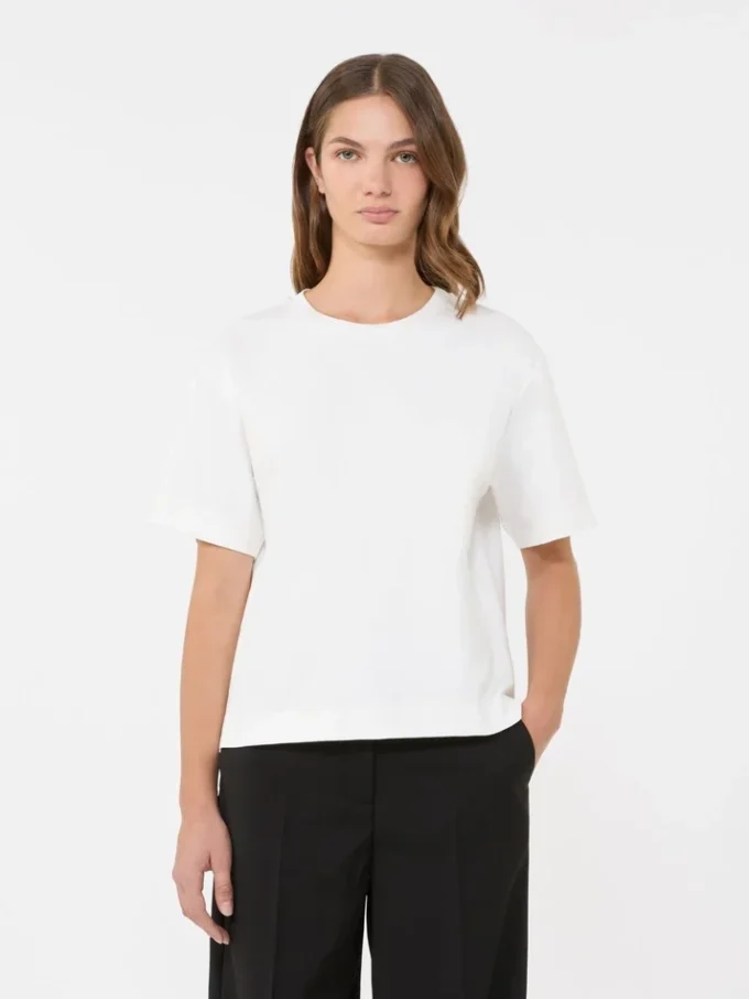 T-shirt i bomullsjersey, vit T-shirt i bomullsjersey, vit