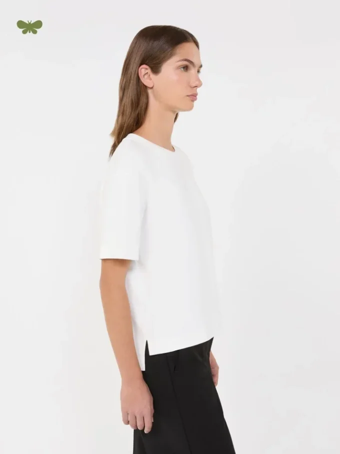 T-shirt i bomullsjersey, vit T-shirt i bomullsjersey, vit