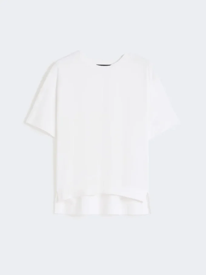 T-shirt i bomullsjersey, vit T-shirt i bomullsjersey, vit