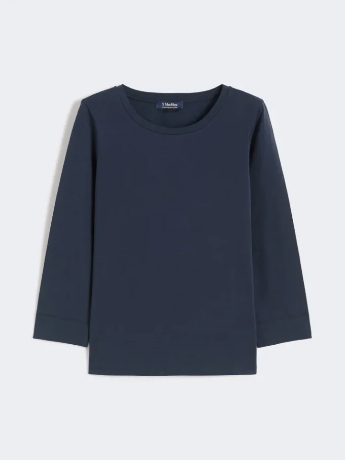 T-shirt i bomullstriké, ultramarin T-shirt i bomullstriké, ultramarin