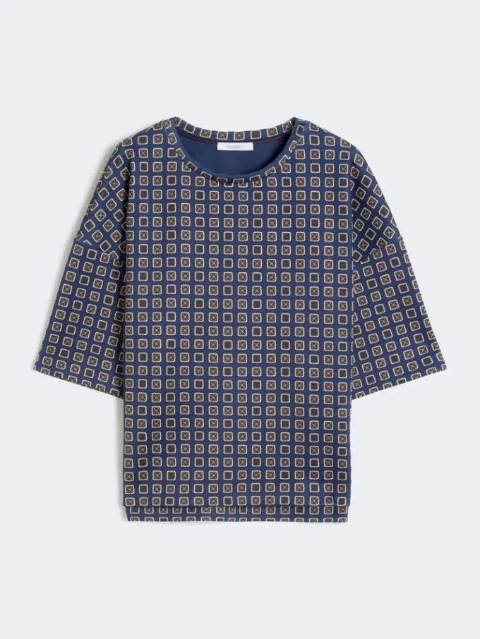 T-shirt i jersey med tryck, marinblå T-shirt i jersey med tryck, marinblå