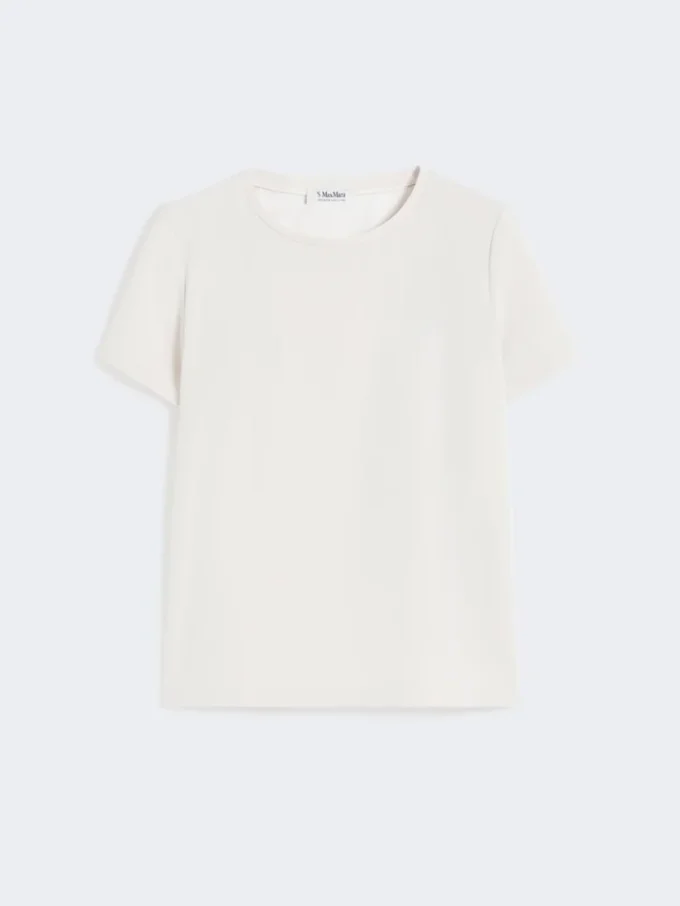 T-shirt i satin, naturvit T-shirt i satin, naturvit