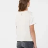 T-shirt i satin och jersey, ecru T-shirt i satin och jersey, ecru