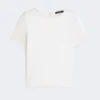 T-shirt i satin och jersey, ecru T-shirt i satin och jersey, ecru