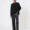 T-shirt i satin, svart T-shirt i satin, svart