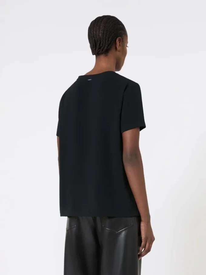 T-shirt i satin, svart T-shirt i satin, svart