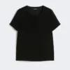T-shirt i satin, svart T-shirt i satin, svart