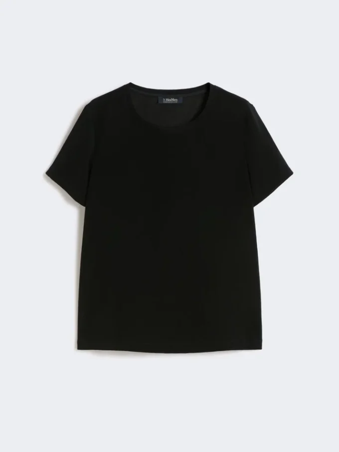 T-shirt i satin, svart T-shirt i satin, svart