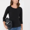 T-shirt i stretchbomull, svart T-shirt i stretchbomull, svart