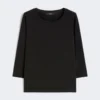 T-shirt i stretchbomull, svart T-shirt i stretchbomull, svart
