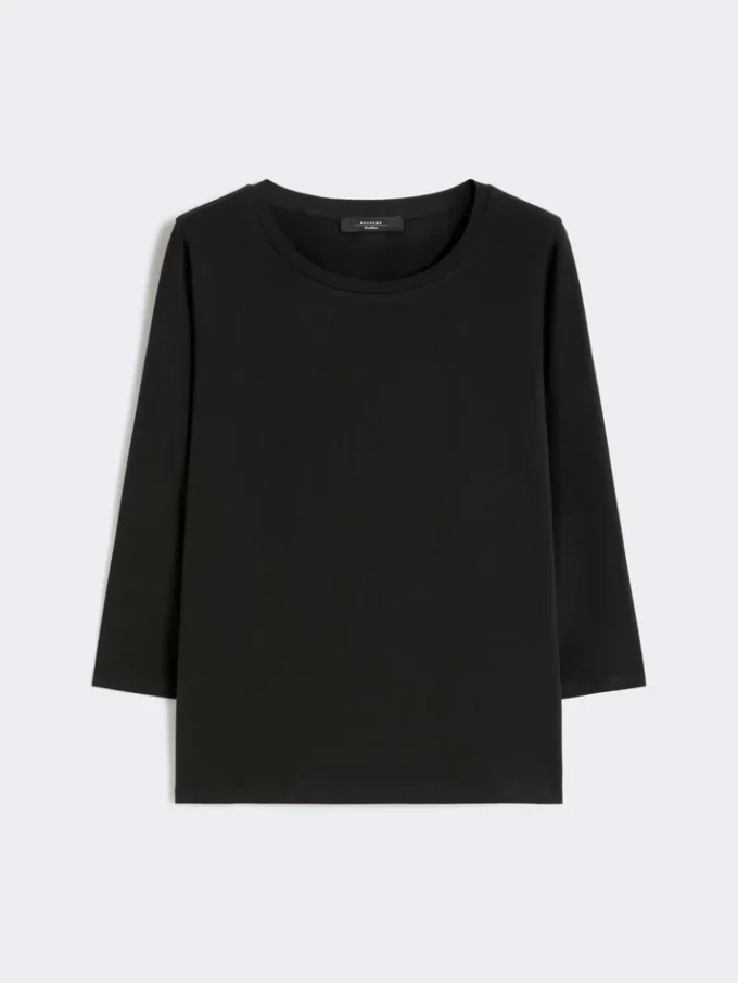 T-shirt i stretchbomull, svart T-shirt i stretchbomull, svart