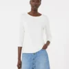 T-shirt i stretchbomull, vit T-shirt i stretchbomull, vit