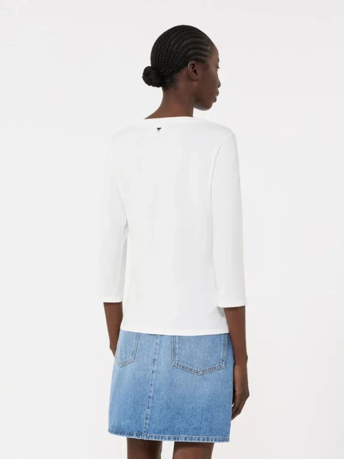 T-shirt i stretchbomull, vit T-shirt i stretchbomull, vit