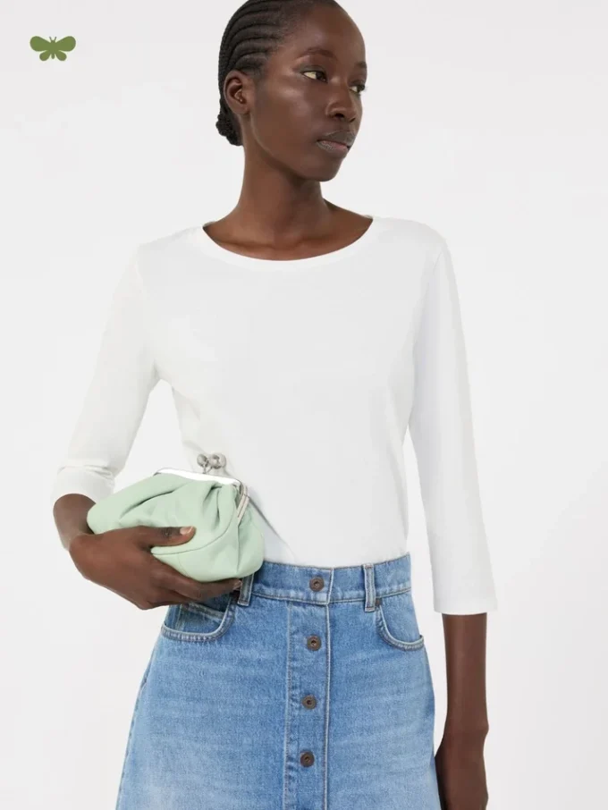T-shirt i stretchbomull, vit T-shirt i stretchbomull, vit