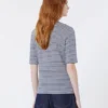 T-shirt i stretchig linnejersey med V-ringning, ultramarin T-shirt i stretchig linnejersey med V-ringning, ultramarin