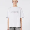T-shirt i tryckt bomull, optiskt vit T-shirt i tryckt bomull, optiskt vit