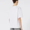 T-shirt i tryckt bomull, optiskt vit T-shirt i tryckt bomull, optiskt vit