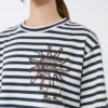 T-shirt i tryckt bomullsjersey, marinblå T-shirt i tryckt bomullsjersey, marinblå