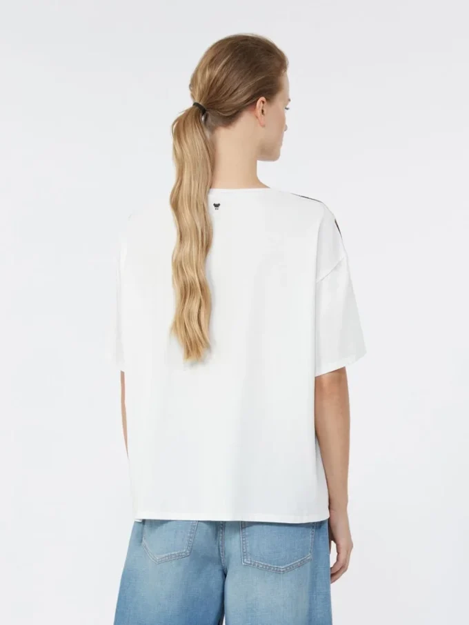 T-shirt i tryckt siden och stretchig bomullsjersey, flerfärgad T-shirt i tryckt siden och stretchig bomullsjersey, flerfärgad