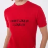 T-shirt i ull- och kashmirstickning, röd