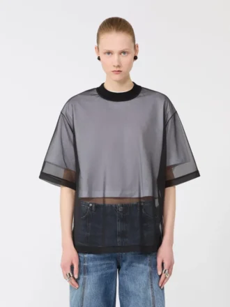 T-shirt med bomullsöverdrag, optiskt vit