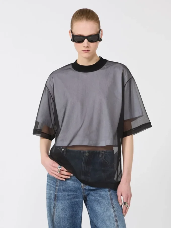 T-shirt med bomullsöverdrag, optiskt vit T-shirt med bomullsöverdrag, optiskt vit