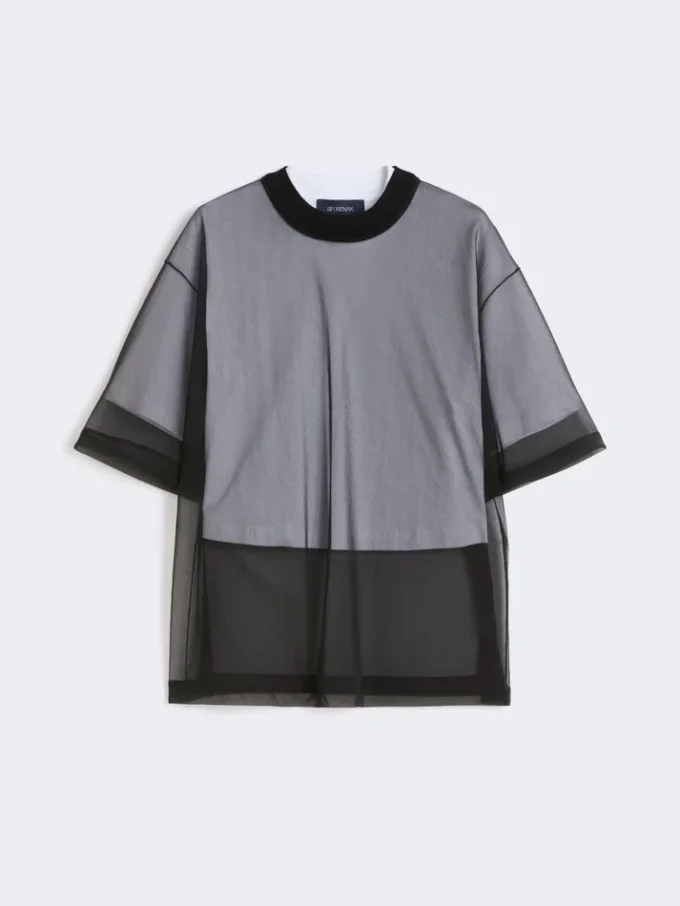 T-shirt med bomullsöverdrag, optiskt vit T-shirt med bomullsöverdrag, optiskt vit