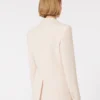 Tajt sittande blazer i ullkrepp, rosa