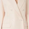 Tajt sittande blazer i ullkrepp, rosa