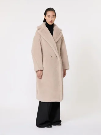 Teddy Bear Icon Coat i alpacka och ull, beige
