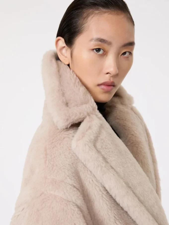 Teddy Bear Icon Coat i alpacka och ull, beige