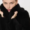 Teddy Bear Icon Coat i alpacka och ull, svart