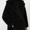 Teddy Bear Icon Coat i alpacka och ull, svart